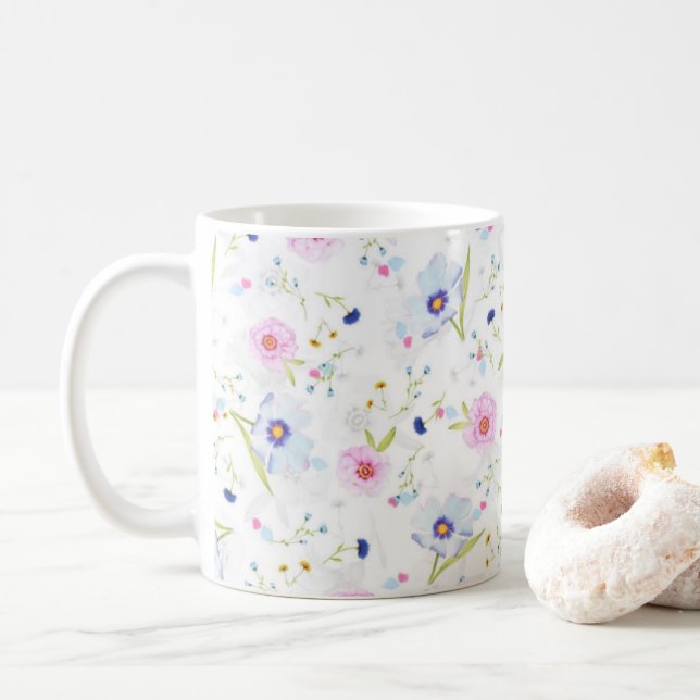 Blumenkaffee-Tasse Kaffeetasse (Mit Donut)
