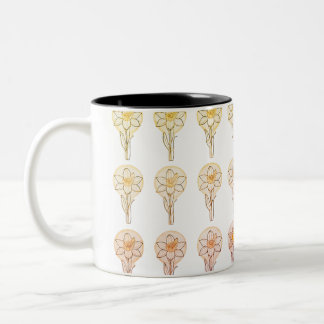 Blumenkaffee-Tasse Zweifarbige Tasse