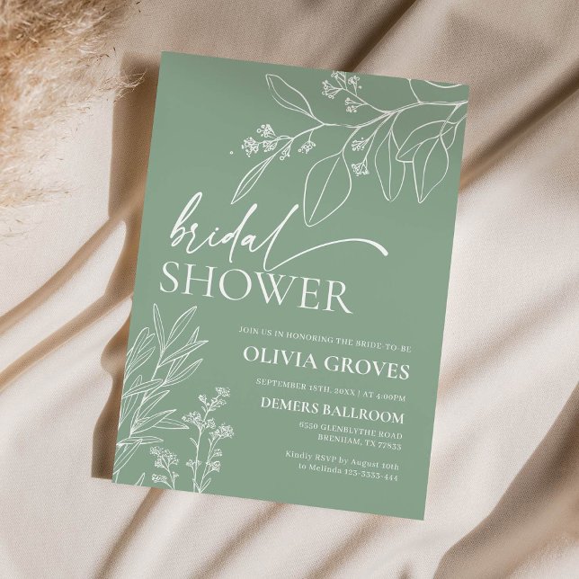 Blumenkäfig Grüne Brautdusche Einladung (Von Creator hochgeladen)