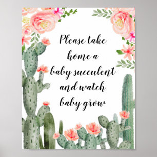 Blumenkaktus Bitte nehmen Sie ein Babysukkulat Poster