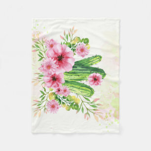 Blumenkaktus Fleecedecke