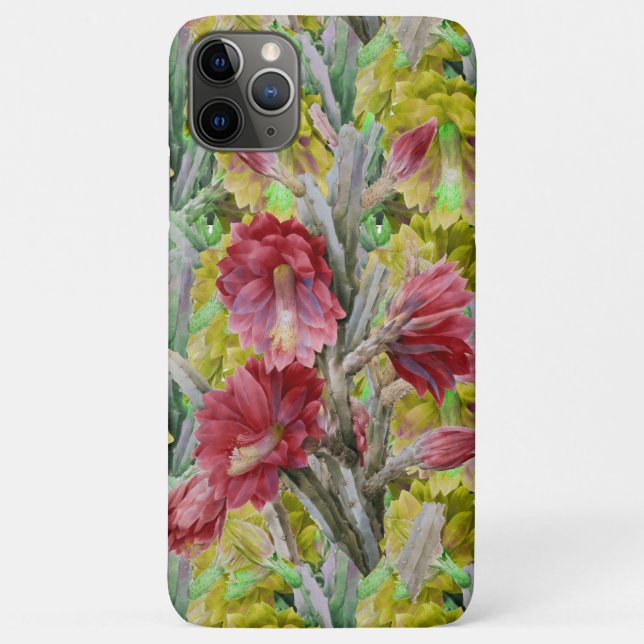 BLUMENKAKTUS, ROT PINK GELBE BLUMEN Case-Mate iPhone HÜLLE (Rückseite)