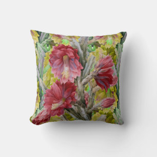BLUMENKAKTUS, ROT PINK GELBE BLUMEN KISSEN