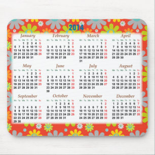 Blumenkalender 2014 für das neue Jahr Mousepad