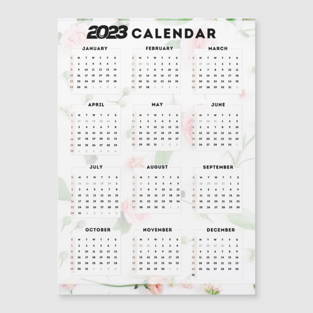 Blumenkalender 2023 magnetkarte (Vorderseite)