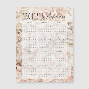 Blumenkalender 2023 Rosa Magnetkarte