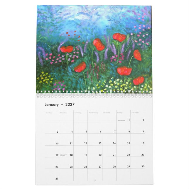 Blumenkalender Kalender (Jan 2027)