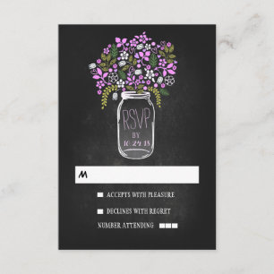 Blumenkalkbrett Hochzeit RSVP Karte