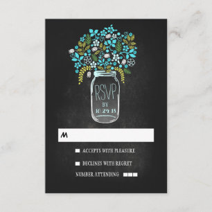 Blumenkalkbrett Hochzeit RSVP Karte