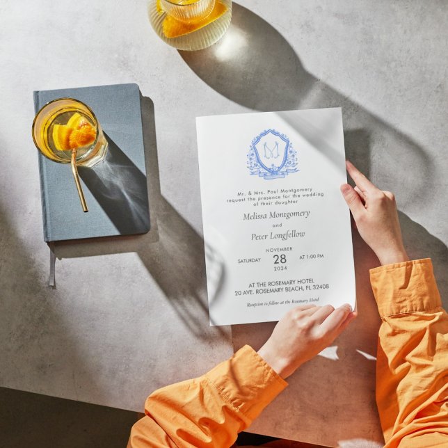 Blumenkalligraphie-Monogramm für Hochzeitblütenblü Einladung (Von Creator hochgeladen)