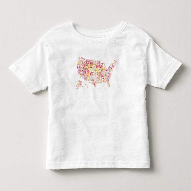 Blumenkarte der USA Kleinkind T-shirt (Vorderseite)