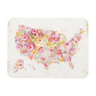 Blumenkarte der USA Magnet