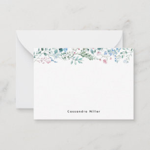 Blumenkarte   Eleganter Frühling Minimalistisch Mitteilungskarte