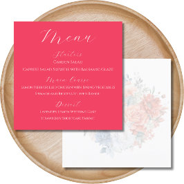 Blumenkarte für das Hochzeitsmenü von Hot Pink Menükarte