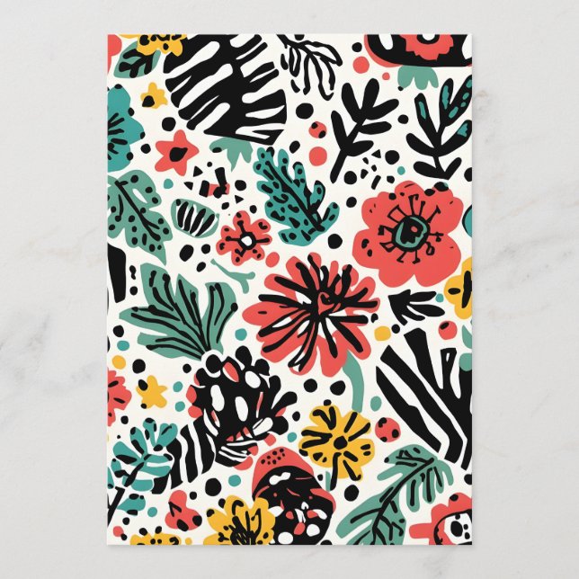 Blumenkarte für modernes Design Menükarte (Vorderseite)