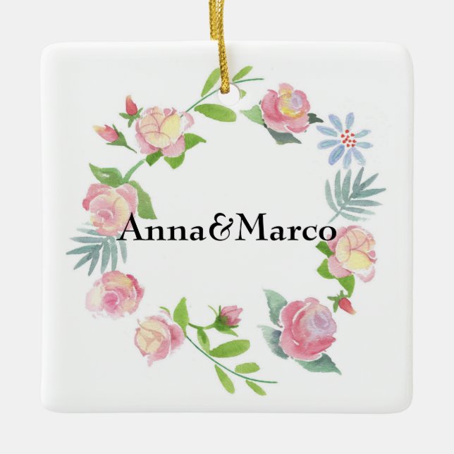 Blumenkarte Keramikornament (Vorderseite)