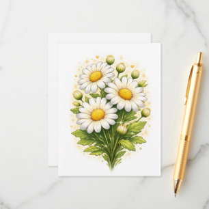 Blumenkarte mit Gänseblümchen-Motiv Begleitkarte