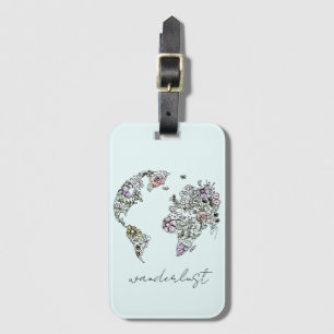 Blumenkarte Wanderlust Gepäckmarke Gepäckanhänger