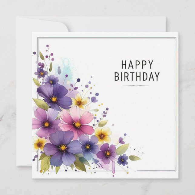 Blumenkarte zum Geburtstag Feiertagskarte (Vorderseite)