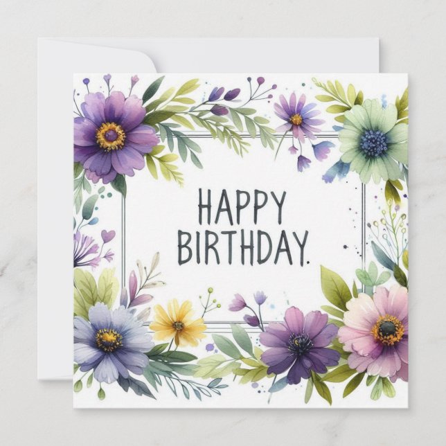 Blumenkarte zum Geburtstag Feiertagskarte (Vorderseite)