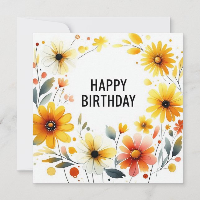 Blumenkarte zum Geburtstag Feiertagskarte (Vorderseite)