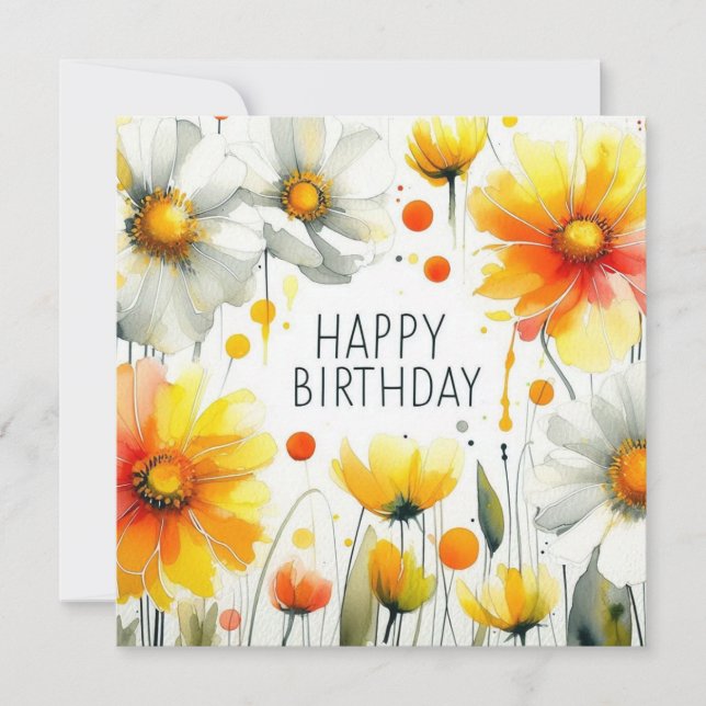Blumenkarte zum Geburtstag Feiertagskarte (Vorderseite)