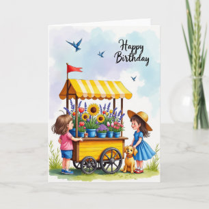 Blumenkarte zum Jugendgeburtstag Karte
