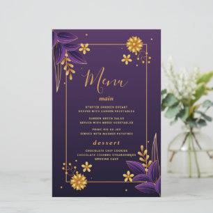 Blumenkarten für lila und goldene Ästhetik
