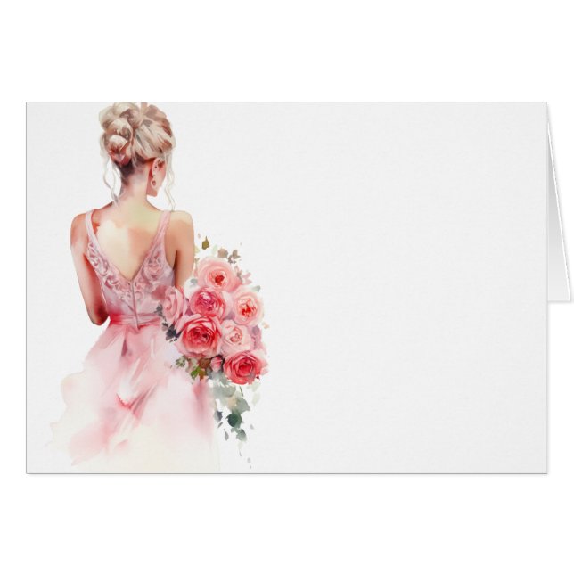 Blumenkarten-Hochzeitskarte für Rose (Vorderseite (Horizontal))