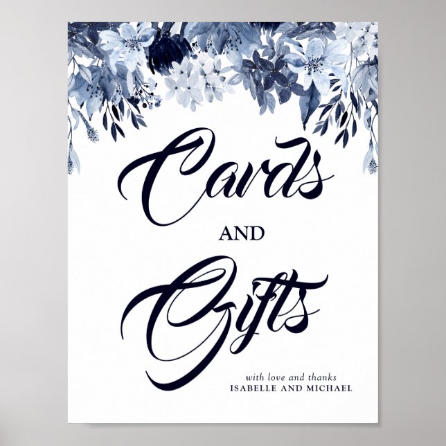 Blumenkarten und Geschenke für Hochzeiten Poster (Vorne)