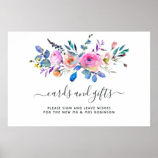 Blumenkarten und Geschenke in heißen Rosa Poster (Vorne)