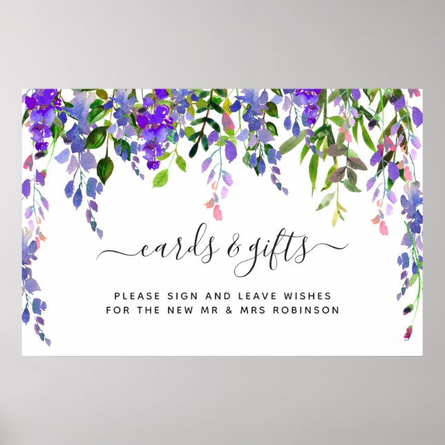 Blumenkarten und Geschenkposter für Wasserfarben i Poster (Vorne)
