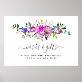 Blumenkarten und Geschenkposter für Wasserfarben i Poster