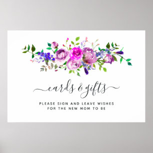 Blumenkarten und Geschenkposter für Wasserfarben i Poster