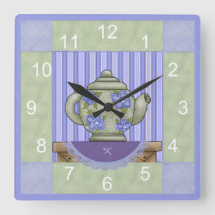 Blumenkäse Quilblock-Uhr Quadratische Wanduhr