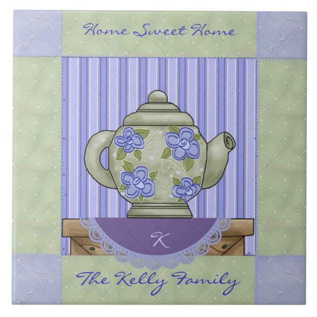 Blumenkäse Quilt Blockdekoration Tile Fliese (Vorderseite)