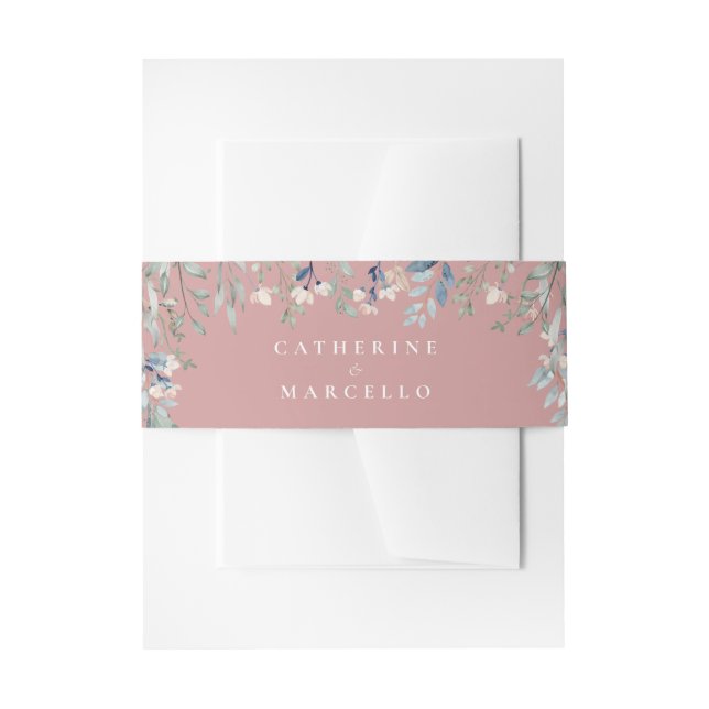 Blumenkaskade Moderne Rose Rosa Hochzeit Einladungsbanderole (Vorderseite Beispiel)