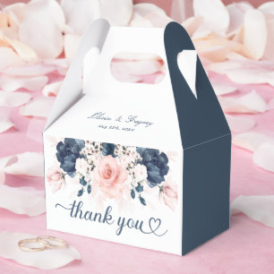 Blumenkasten in Navy Blue und Blush Pink Gastgesch Geschenkschachtel