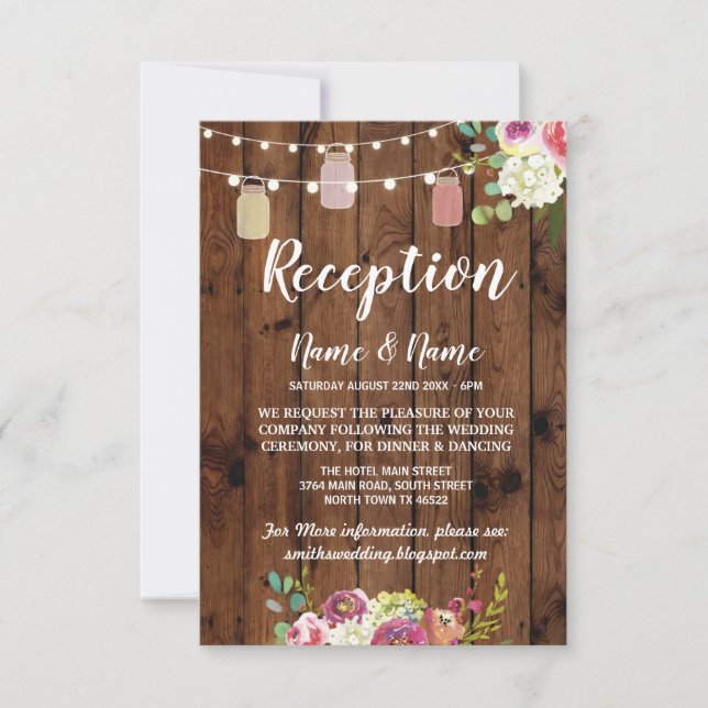 Blumenkästen Rustikale Hochzeitskarten Holz Einladung (Vorderseite)