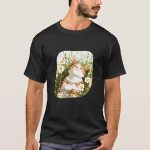 Blumenkatze auf Gänseblümchenwiese für einen schön T-Shirt