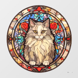 Blumenkatze Gestricktes Imitat aus festem Glas Fensteraufkleber