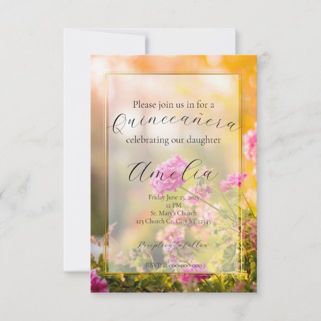 Blumenkatze/Hochzeit/Einladung zum Geburtstag Einladung (Vorderseite)