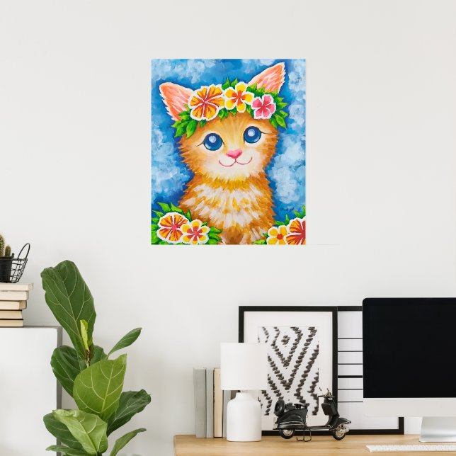 Blumenkatze★ Poster (Heimbüro)