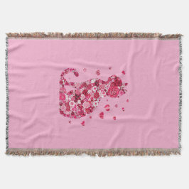 Blumenkatzen Silhouette ArtFaux überzogene Canvas  Decke