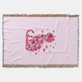 Blumenkatzen Silhouette ArtFaux überzogene Canvas  Decke