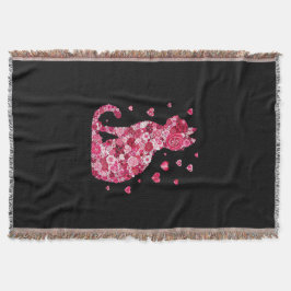 Blumenkatzen Silhouette ArtFaux überzogene Canvas  Decke