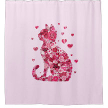 Blumenkatzen Silhouette ArtFaux überzogene Canvas 