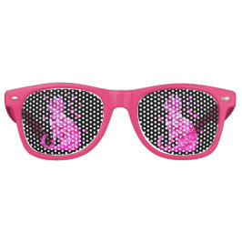 Blumenkatzen Silhouette ArtFaux überzogene Canvas Partybrille