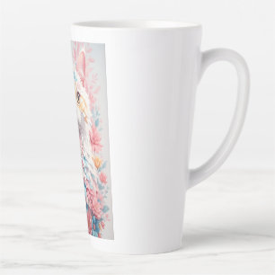 Blumenkatzen-Tasse - Wasserfarbe-Blumenkatze-Kaffe Milchtasse