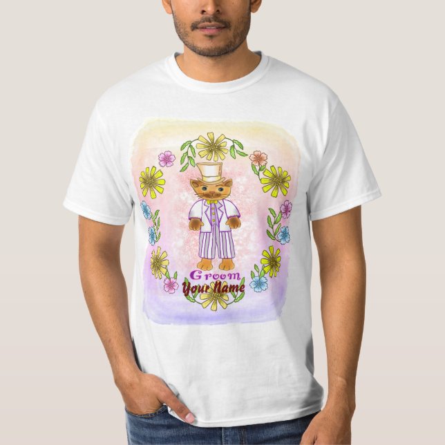 Blumenkatzengroom T-Shirt (Vorderseite)